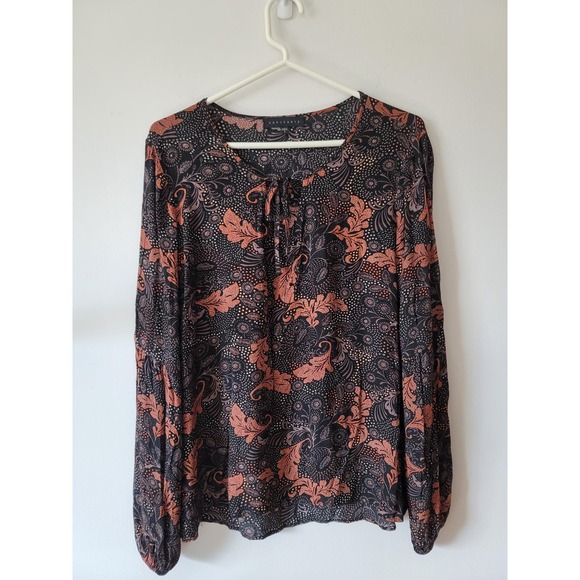 Sanctuary Tops - Sanctuary Black Brown Orange and Cream Blouse Large